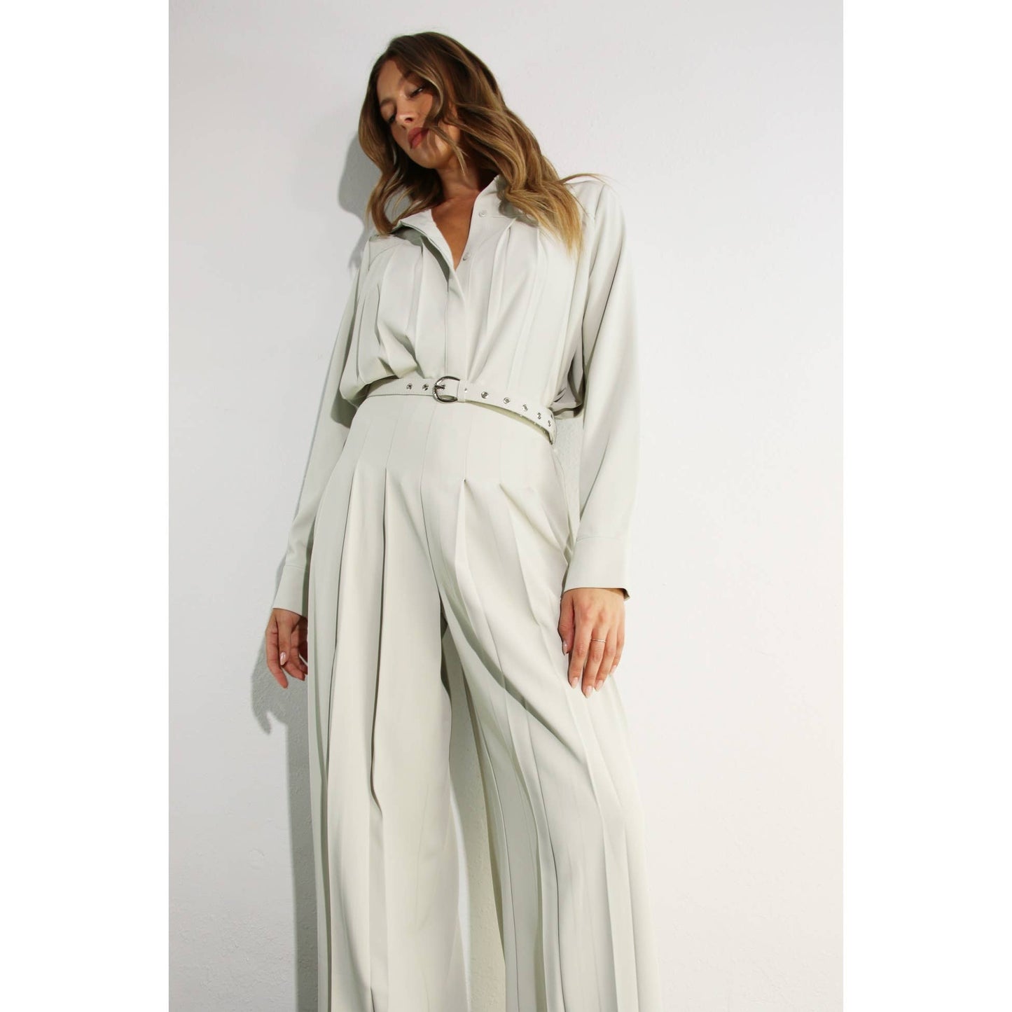 PLEATED SHIRTS AND PANTS SET