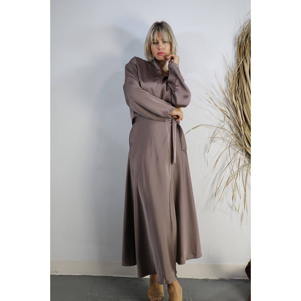 SATIN CROP TOP WITH WRAP SKIRT SET