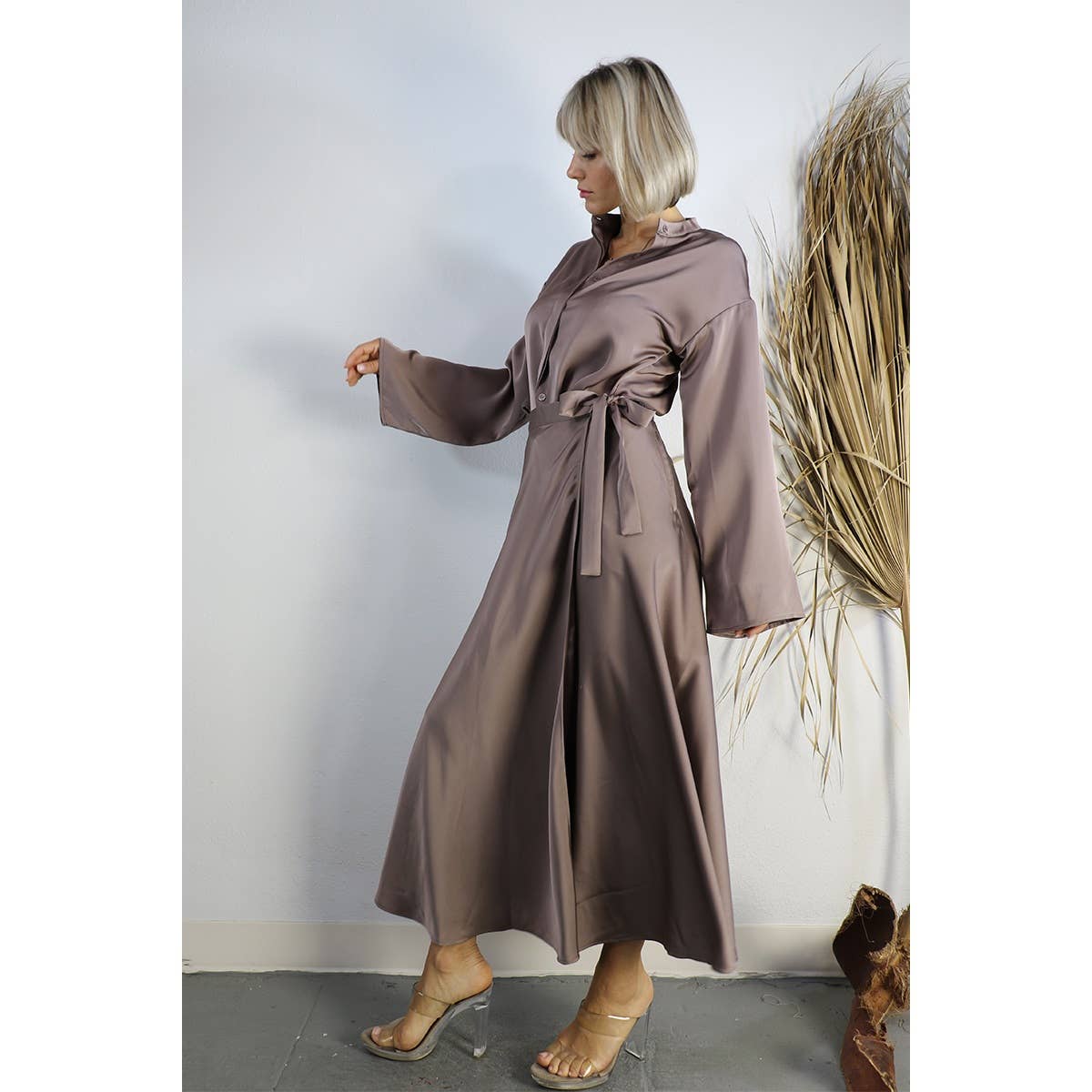 SATIN CROP TOP WITH WRAP SKIRT SET