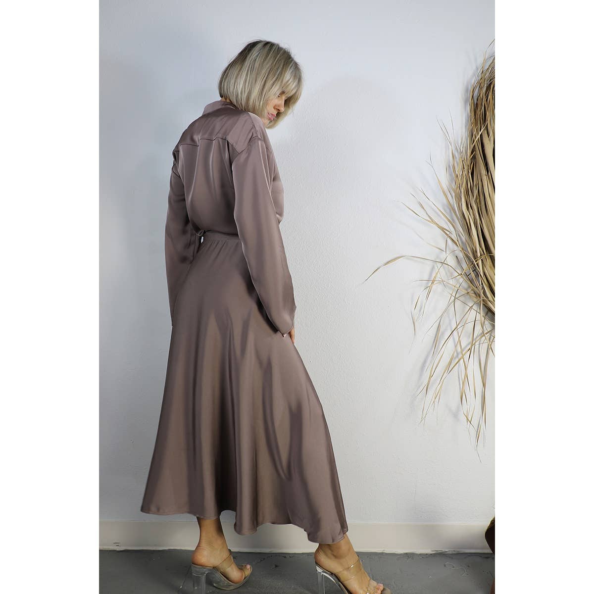 SATIN CROP TOP WITH WRAP SKIRT SET