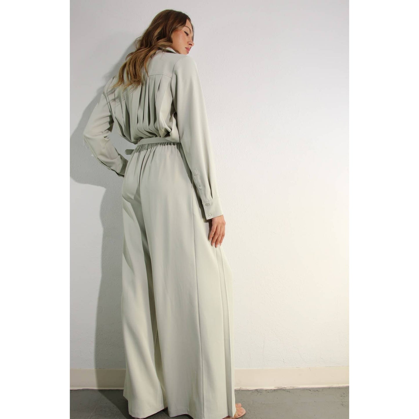 PLEATED SHIRTS AND PANTS SET