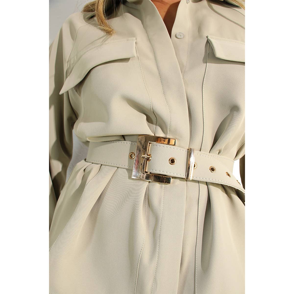 JACKET TOP AND ONE SIDE PLEATED PANTS SET