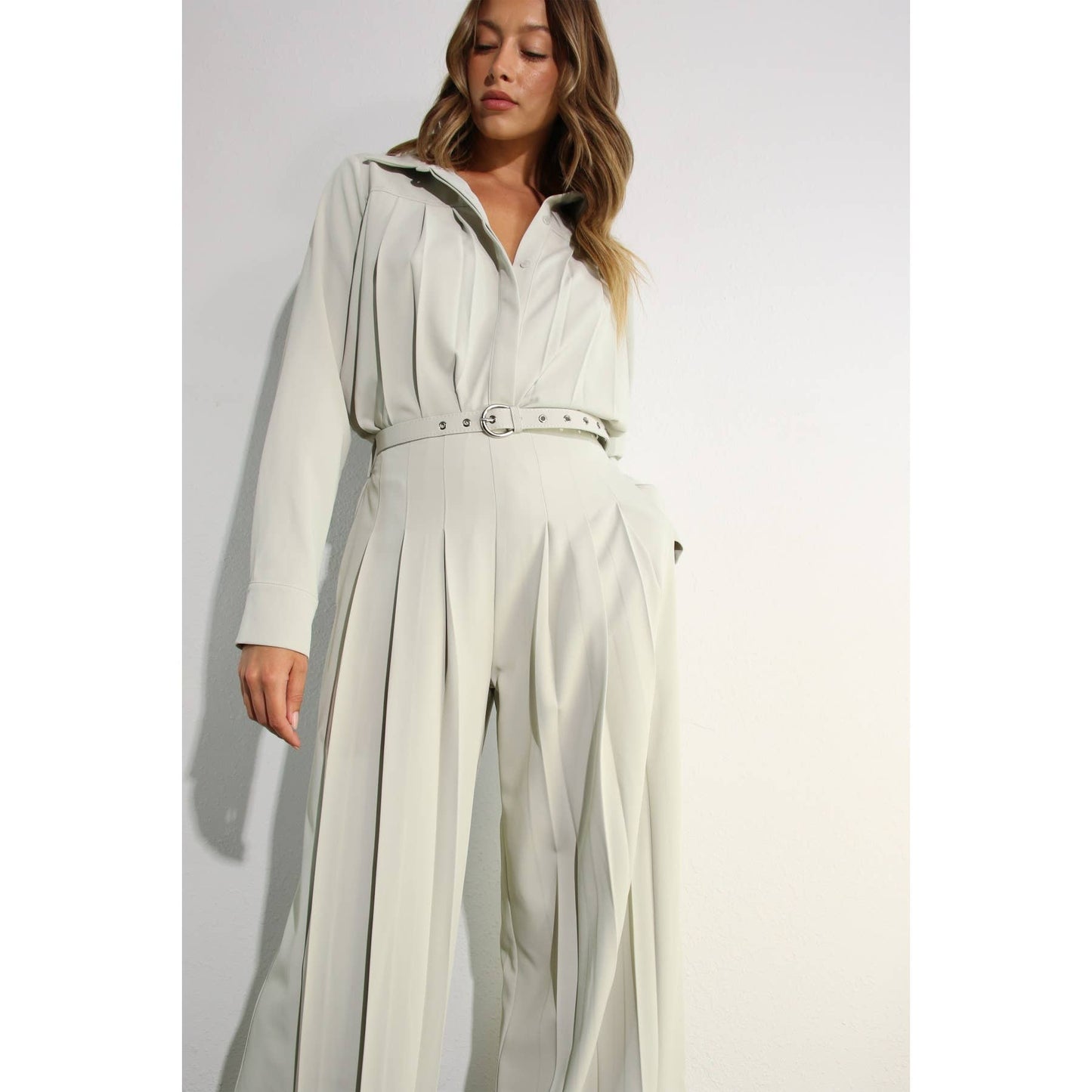 PLEATED SHIRTS AND PANTS SET