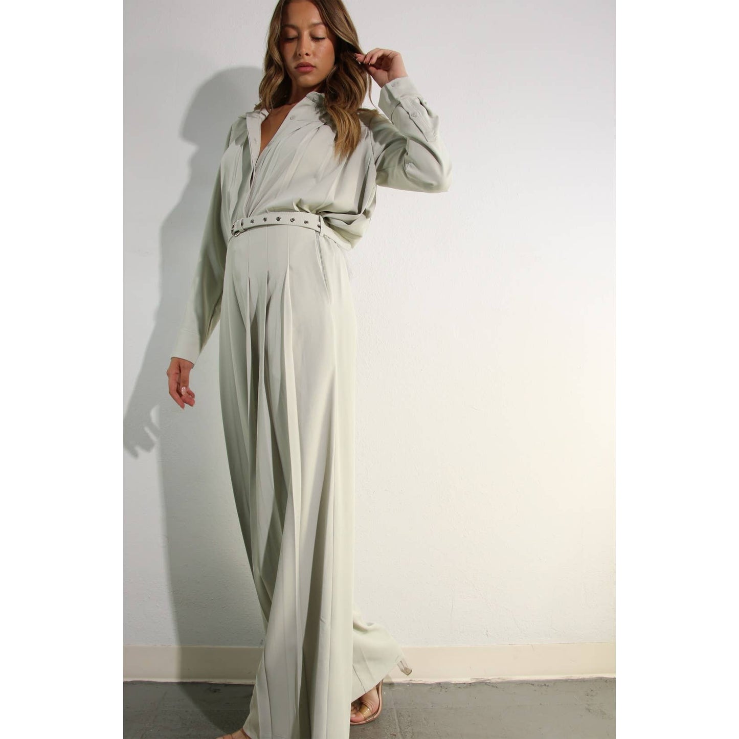 PLEATED SHIRTS AND PANTS SET