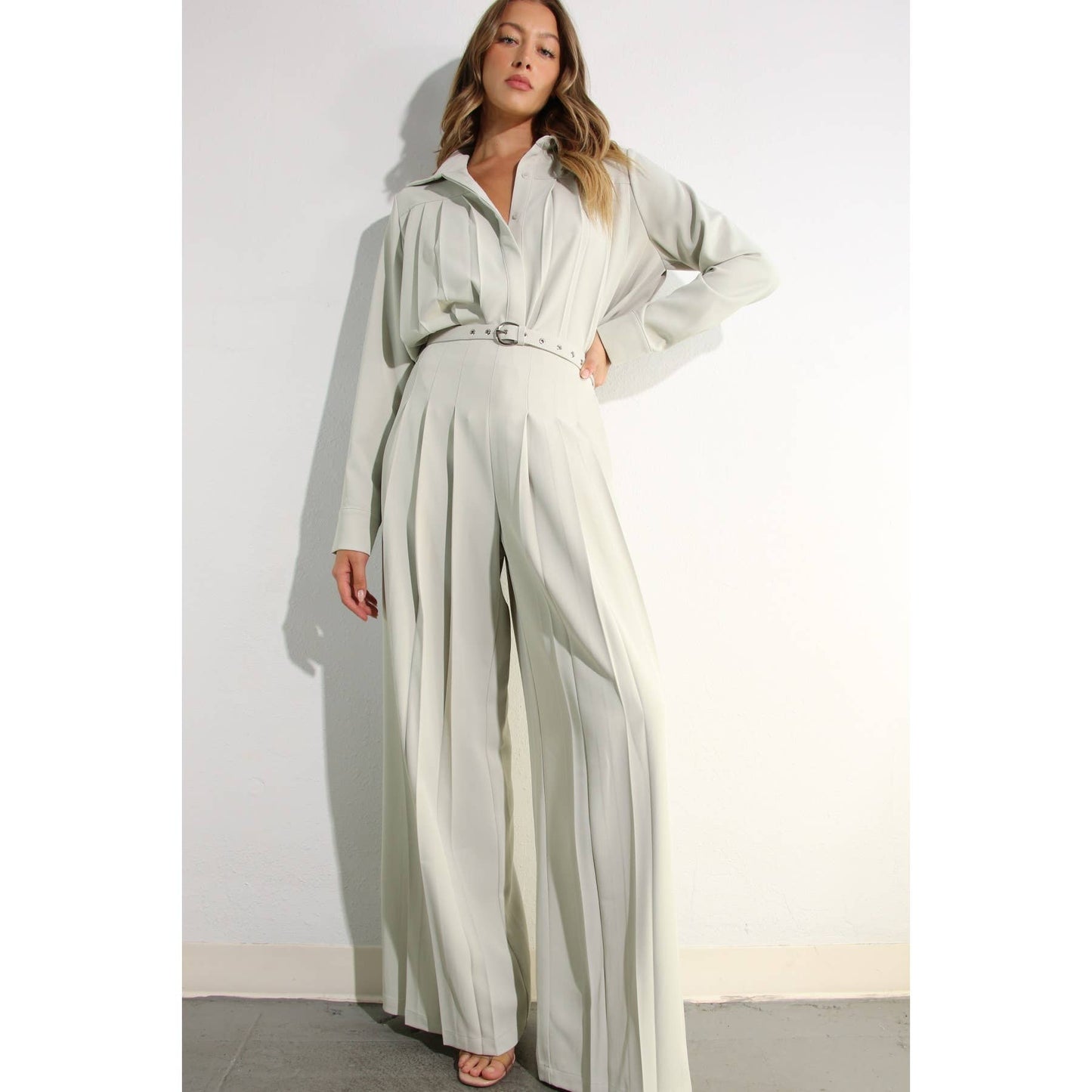 PLEATED SHIRTS AND PANTS SET