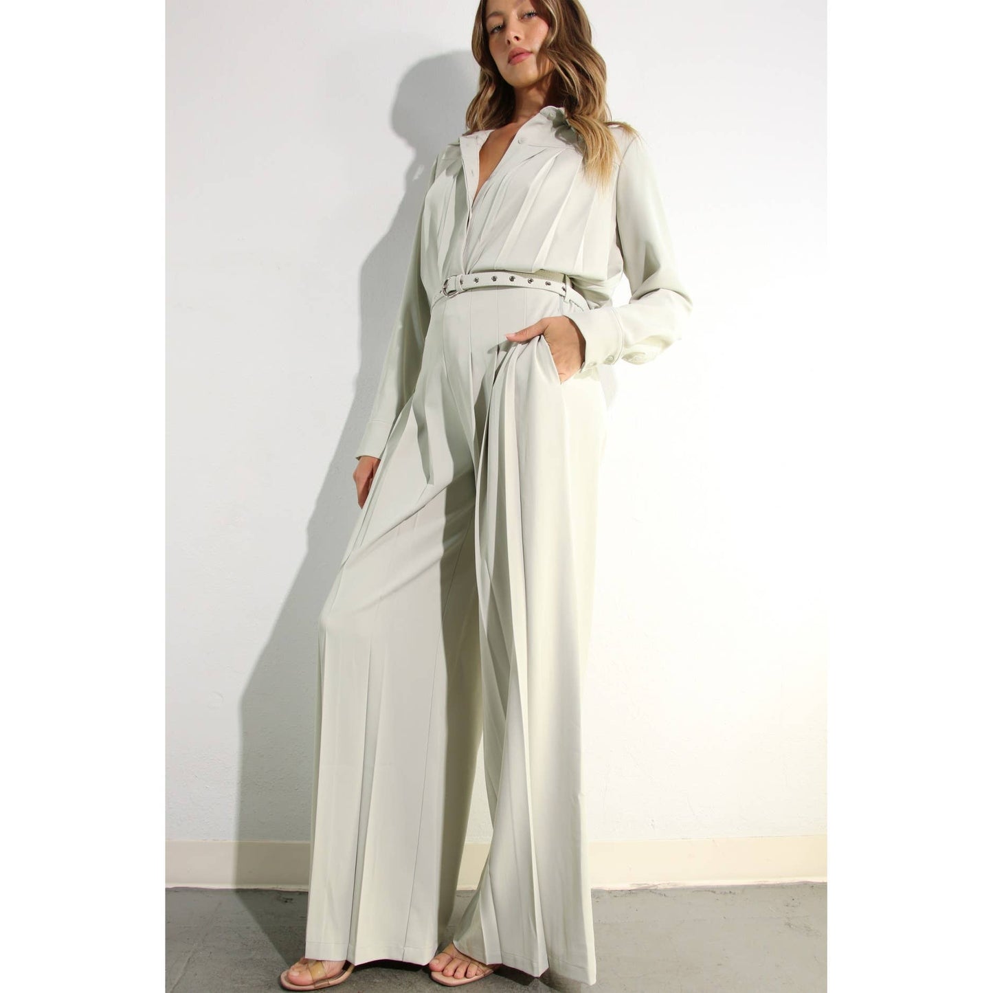 PLEATED SHIRTS AND PANTS SET